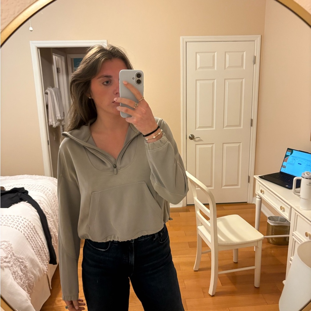 Lululemon Athletica Green Long Sleeve Polo Sweatshirt